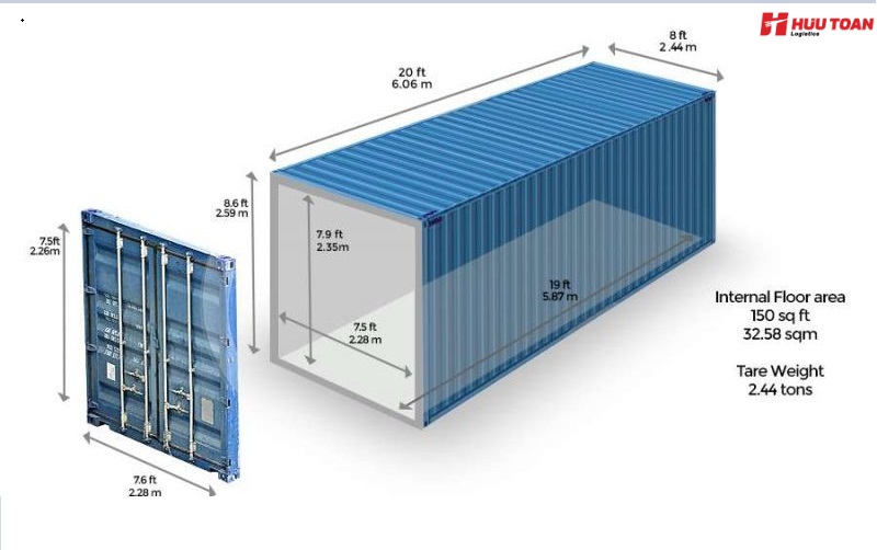 Các kích thước xe container phổ biến hiện nay 2023